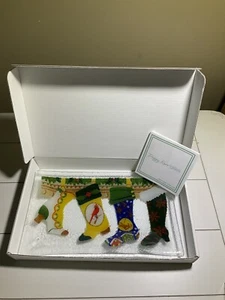 10” Christmas Stocking Tray by Peggy Karr Glass - Picture 1 of 5