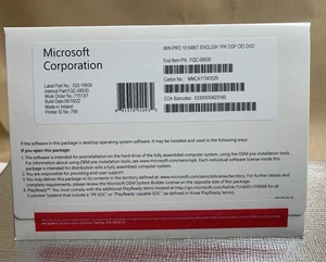 Microsoft Windows 10 Professional 64 Bit DVD Pack Seale - Picture 1 of 2
