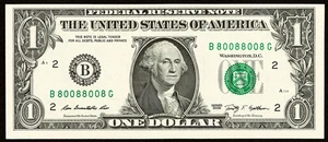 BINARY RADAR / Repeater # 80088008 with ink bleed thru ERROR = GEM Uncirculated - Picture 1 of 3