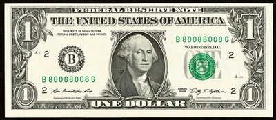 BINARY RADAR / Repeater # 80088008 with ink bleed thru ERROR = GEM Uncirculated - Image 1 of 3