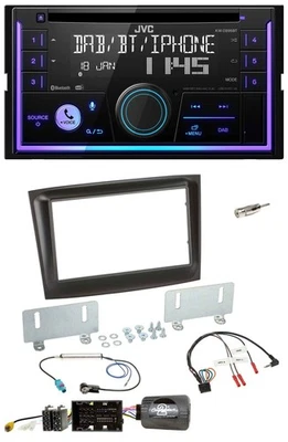 JVC Lenkrad USB 2DIN DAB Bluetooth CD Autoradio für Fiat Doblo ab 2015 schwarz - Bild 1 von 4