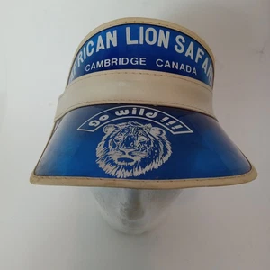 African Lion Safari Cambrige Vintage 1980s Souvenir Blue Visor Hat Go Wild! - Picture 1 of 12