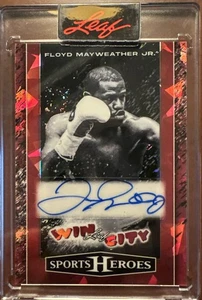 Leaf Sports Heroes Floyd Mayweather Jr. 2025 Win City Cristal Rojo 3/3 Automático - Imagen 1 de 2