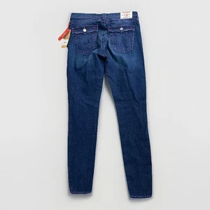 True Religion donna taglia 34 effetto invecchiato punto viola fluo super skinny nuovo con etichetta - Foto 1 di 16