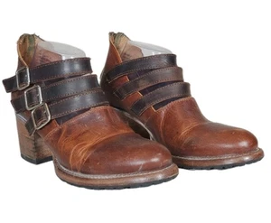 Freebird Dawson Damen-Mary Jane-Bootie abgenutzt braun Schnallen Reißverschluss US 9 - Bild 1 von 12