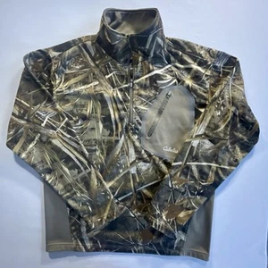 CABELA’S  Fleece Jacket Men’s Medium  Woodlands Half Zip Hunting Camo Jacket - Picture 1 of 13