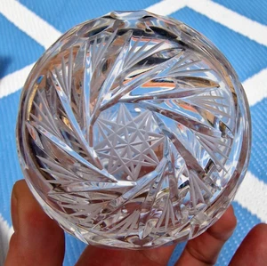 Vintage 'Kusak Berlin Rose Bowl Corte Estrella de Vidrio ' 3.75"" Cuenco en Forma de Globo *** - Imagen 1 de 7