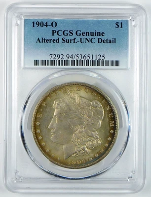 1904-O Morgan Silver Dollar - PCGS Genuine UNC Details - Altered Surface - Image 1 of 3