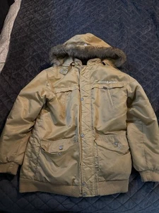 Rocawear Puffer Coat Girls Size 14-16 Tan Faux Fur Trimmed Hood and Vest - Picture 1 of 7