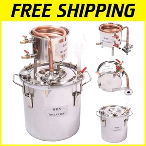 2 Pots Copper & Stainless Steel Distillation Kit - Whiskey, Vodka, Brandy Maker - Picture 1 of 11