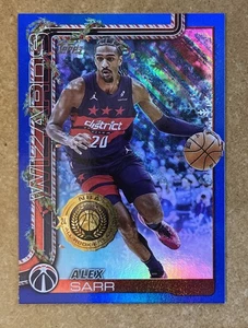 2025 Topps Holiday Alex Sarr Blue Metallic Glitter All-Rookie Team Holo #H75 - Bild 1 von 2