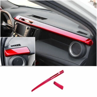 Fit For 2013-2018 Toyota RAV4 Red Painted Central Console Dashboard Strip Trim - Изображение 1 из 4
