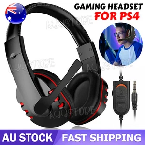 Gaming Headset Headphone w/ Microphone Volume Control for Sony PS4 PlayStation 4 - Picture 1 of 9