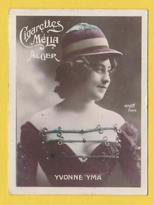 Cigarettes Melia Algeria Tobacco Card Tirage K - Yvonne Yma jockey hat - Imagen 1 de 2