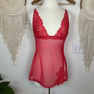 Victoria’s Secret red mesh and lace nighty small - Picture 1 of 6