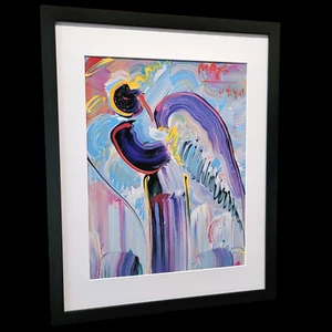 Peter Max "Angel" Signed in the Print Collectible Vintage Pop Art Framed Print - Picture 1 of 5