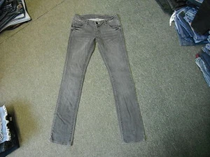 Pantalones de mezclilla ajustados para moto cintura 28"" pierna 32"" negros descoloridos señora - Imagen 1 de 4