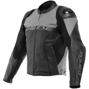 GIACCA MOTO PELLE DAINESE RACING 4 LEATHER JACKET NERO ANTRACITE TG 48 - Imagen 1 de 5
