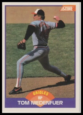 1989 Tom Niedenfuer Score Baseball #252 Baltimore Orioles - Image 1 of 2