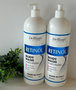 2 Delfanti Milano Retinol + Hyaluronic Acid Moisturizing Body Wash 33.8 Fl Oz - Picture 1 of 6