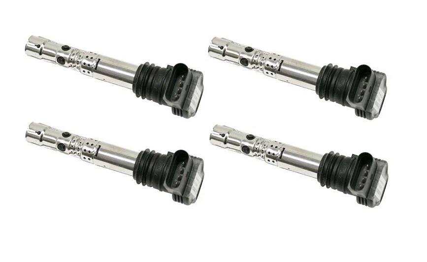 Set of 4 Ignition Coil With Spark Plug Connector BOSCH for Audi, Volkswagen - Image 1 of 1