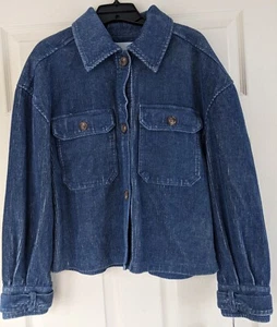 Avec Les Filles Blue Corduroy Shacket Shirt Jacket Women's Small Anthropologie S - Picture 1 of 15