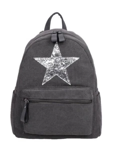 The Olive House® Damen Encrusted Star Design Rucksack Backpack Tasche Dunkelgrau - Bild 1 von 3