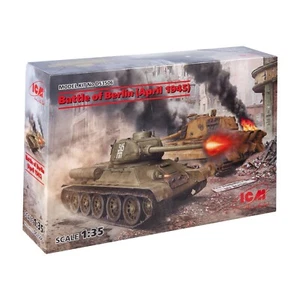 ICM DS3506 model kit 1:35 Battle of Berlin April 1945 T-34-85, King Tiger 2inbox - Picture 1 of 24