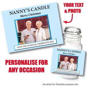 PERSONALISED PHOTO Candle Label Sticker Birthday VARIOUS COLOURS MOTHERS DAY 183 - Picture 1 of 10