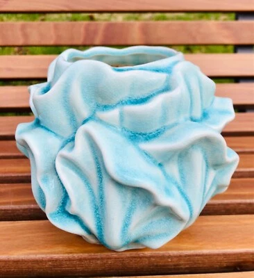 PTMD Flower Vase in türkis weiss 14cm hoch Für Schnittblumen:Topfpflanzen - Bild 1 von 4