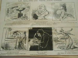 Gravure 1878 - Vignette Caricature Mlle Sarah Bernhardt quel embonpoint ! - Picture 1 of 2
