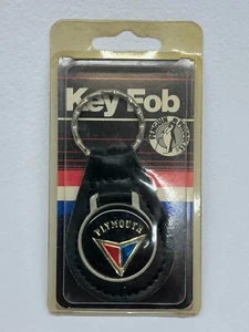 USA Vintage Penguin Products Plymouth Cars Genuine Grain Leather Keyring Key Fob - Picture 1 of 2