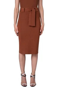 Falda Lápiz AKRIS Lana Seda Cinturón en Terra Talla US 10 - Imagen 1 de 8