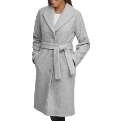 Abrigo boucle texturizado Kenneth Cole New York para mujer talla M cuello muesca Foto 1 de 4