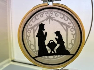 Nativity Shadow Box Transparent Ornament 4 inches - Picture 1 of 4