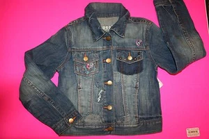 NWT GAP KIDS TRUE COLORS DESTRUCTED 1969 DENIM EMBROIDERED JEAN JACKET SMALL 6-7 - Picture 1 of 5