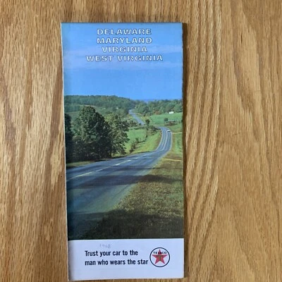 Texaco Map Delaware Maryland Virginia West Virginia 1967 Gas and Oil Advertising - Image 1 of 4