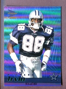 1999 Pacific Prisms Holographic Blue #40 Michael Irvin 53/80 Dallas Cowboys - Picture 1 of 2