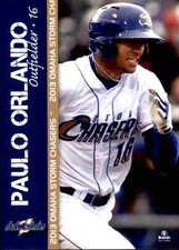2013 Omaha Storm Chasers Brandt #13 Paulo Orlando Sao Paulo Brazil Baseball Card