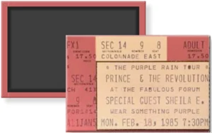 Prince and the Revolution 1985 Concert Ticket Stub Image Fridge Magnet 2x3 Rigid - Picture 1 of 5