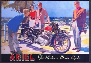 Modern Postcard Depicting Vintage Ariel Motorbike Advertisement (Opie 01MB23) - Picture 1 of 1