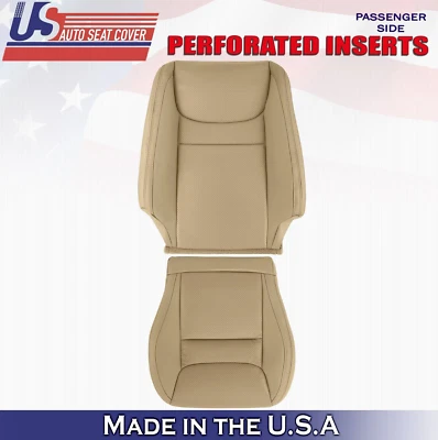 2002 For Toyota Highlander Passenger Top & Bottom Leather Seat Covers Tan - Image 1 of 4