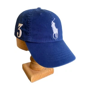 Polo Ralph Lauren Big White Pony #3 Navy baseball Cap Hat - Picture 1 of 11
