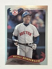 2002 Topps Chrome Traded & Rookies Rickey Henderson #T74 HOF Boston Red Sox