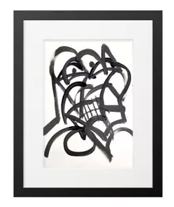 Corbellic Abstract 12x9 Moon Landing Expressionism Paper Original Gallery Art - Bild 1 von 9