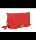 Chanel Large Boy Bag Coral Red Gold Hardware *** Authentic ***