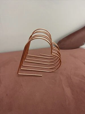 Porta servilletas/papel de metal en forma de corazón oro rosa nuevo Foto 1 de 2