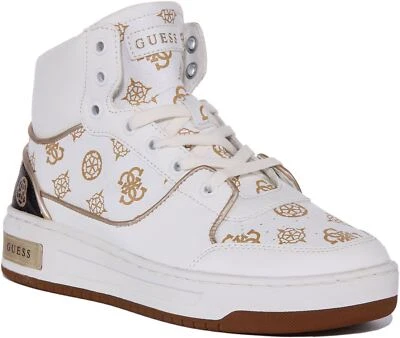 Zapatillas altas Guess Tulia para mujer en oro blanco talla 5-10 EE. UU. Foto 1 de 4