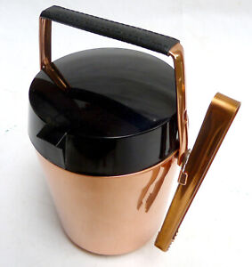 ALFI Eiswürfelbehälter,Kupfer mit schwarzem Deckel,Eiseimer mit Zange,ice bucket