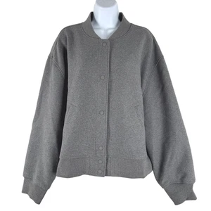 Gap Wool Blend Bomber Varsity Jacket Womens 2XL Gray Preppy NWT CJ-2137 - Picture 1 of 11